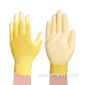 Hespax Customized 13G Anti-static PU Palm Work Gloves